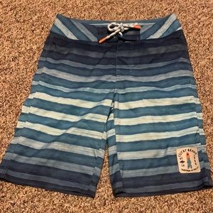 Lucky Brand Swim Trunks Board Shorts stripe ombré Boys youth Size 12